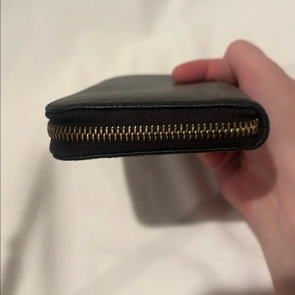 Furla leather black long wallet
